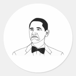 Niet Bad Barack Obama Rage Face Meme Ronde Sticker