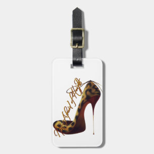 "Niet bang voor hoogten" — Ontwerp met hoge hiel v Bagagelabel