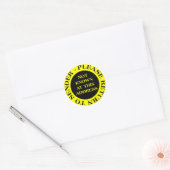 Niet bekend op dit adres - II Geel Ronde Sticker (Envelop)