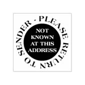 Niet bekend op dit adres 	rubberstempel (Afrduk)