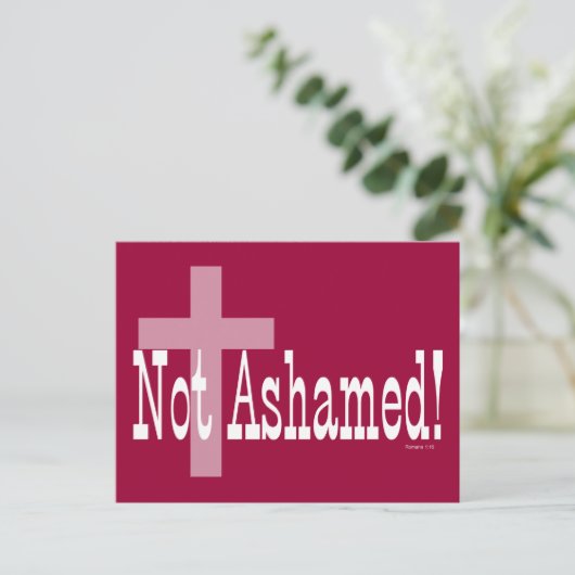 Niet Beschaamd! Het 1:16 van Romeinen (met Kruis) Briefkaart (Staand voorkant)