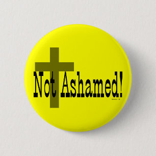 Niet beschaamd! Romeinen 1:16 (met kruis) Ronde Button 5,7 Cm