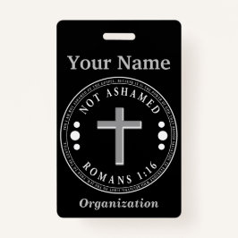 Niet beschaamd voor de Christelijke Bijbelse Verse Badge