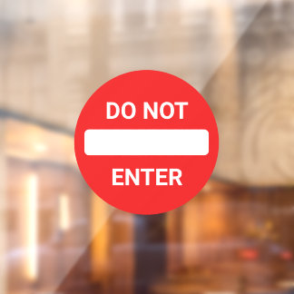 Niet Betreden – Automatisch Deur Signaal, Rond Roo Raamsticker