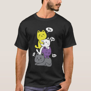 Niet-binair Ze Hun Hun Ze Meow Niet-Binary Flag We T-shirt