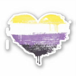 Niet-binaire geverfde hart Sticker