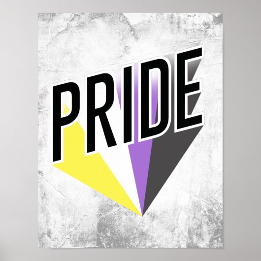 Niet-binaire Pride Burst Poster (Voorkant)