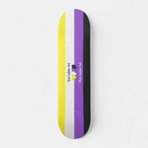 Niet-binaire pride vlag met harten skateboard