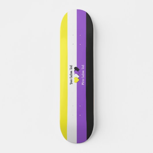 Niet-binaire pride vlag met harten skateboard (Voorkant)
