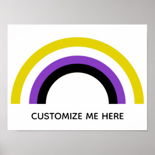 Niet-Binaire Regenboog niet Binaire Pride Vlag Dou Poster