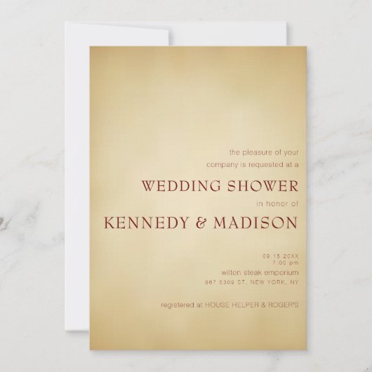 Niet-Binaire Shower voor  Sepia Plain-tekst Kaart (Voorkant)