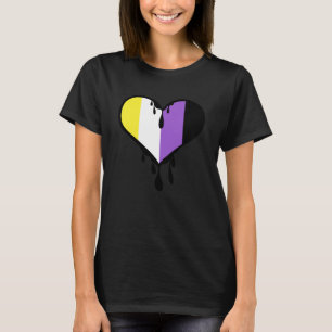 Niet-binaire trots druppelend hart t-shirt