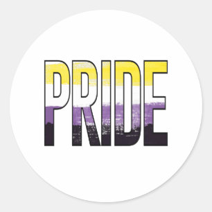 Niet-binaire trots woord ronde sticker
