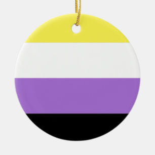 Niet-binaire trotsvlag keramisch ornament
