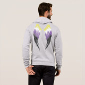 Niet-binaire vlag - Angel Wings Hoodie (Achterkant volledig)