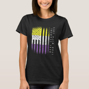 Niet-binaire vlag Enby Echte leiders leiden tot li T-shirt
