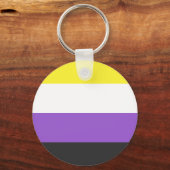 Niet-binaire vlag Keyring Sleutelhanger (Voorkant)