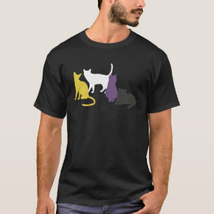 Niet Binaire Vlag LGBTQ Katten Pride Cat 1 T-shirt