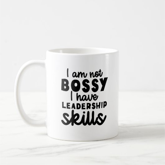 Niet Bossy, ik heb leiderschapsvaardigheden, Funny Koffiemok (Links)