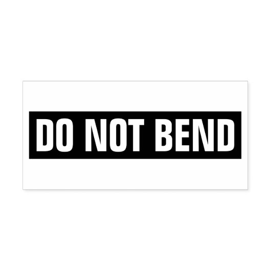 Niet buigen 	rubberstempel (Afrduk)