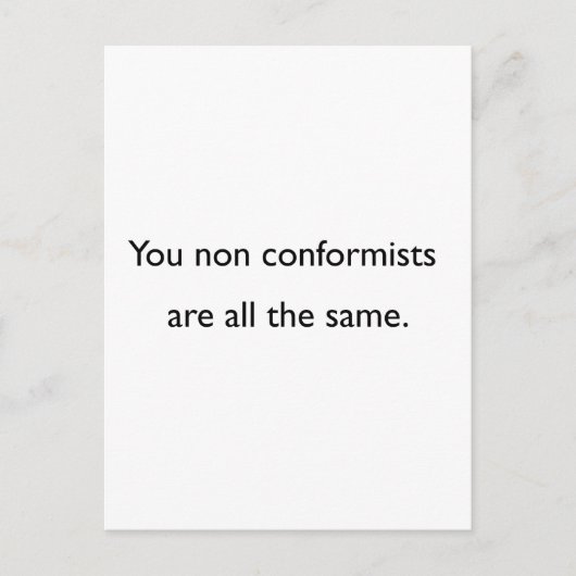 Niet-Conformisten Briefkaart (Voorkant)