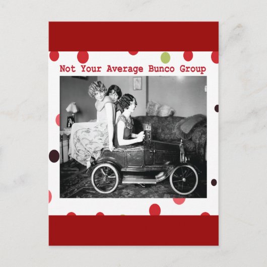 niet de gemiddelde bunco groep briefkaart (Voorkant)