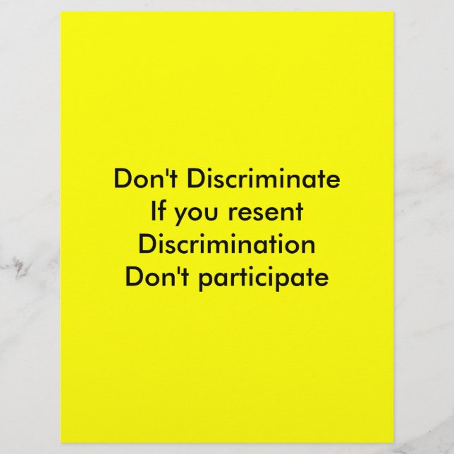 Niet discrimineren (Voorkant)