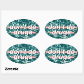 Niet doen Drugs Pop Art Ovale Sticker (Vel)