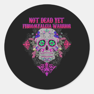 Niet dood, maar suikerschedel Bloed Fibromyalgie Ronde Sticker