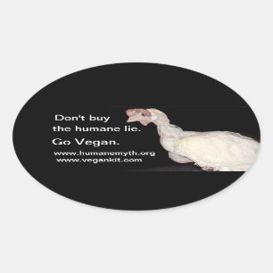 Niet door de humane leugen (eieren) ovale sticker