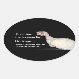 Niet door de humane leugen (eieren) ovale sticker