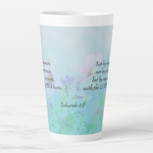 Niet door Might - Zechariah 4:6 Latte Mok (Voorkant)