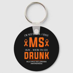 Niet Drink Ik heb MS multiple sclerose bewustzijn Sleutelhanger