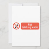 Niet Drink teken voor waterveiligheid Kaart (Voorkant)