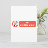 Niet Drink teken voor waterveiligheid Kaart (Staand voorkant)