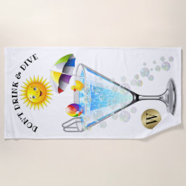 Niet Drinken en duiken strandhanddoek Strandlaken