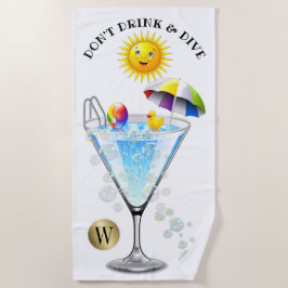 Niet Drinken en duiken strandhanddoek Strandlaken