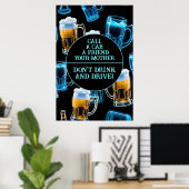Niet Drinken en rijden 2 bar Poster (Thuiskantoor)