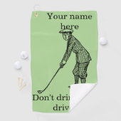 "Niet drinken en rijden" Funny Personalized Golfhanddoek (Insitu)