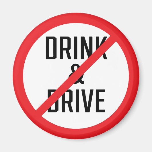 Niet Drinken en rijden verboden teken | Magneet (Voorkant)