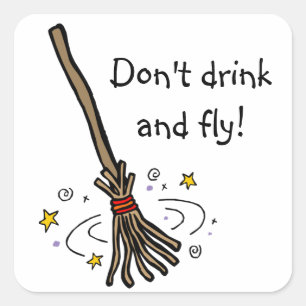 Niet drinken en vliegen! vierkante sticker