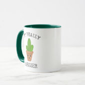 Niet echt een hugger die Kawaii Cactus Introvert. Mok (Voorkant links)