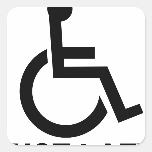 Niet echt gehandicapt gewoon lui - grappig t-shirt vierkante sticker (Voorkant)