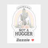 Niet een Hugger Cactus Custom Name Vinyl Sticker (Vel)