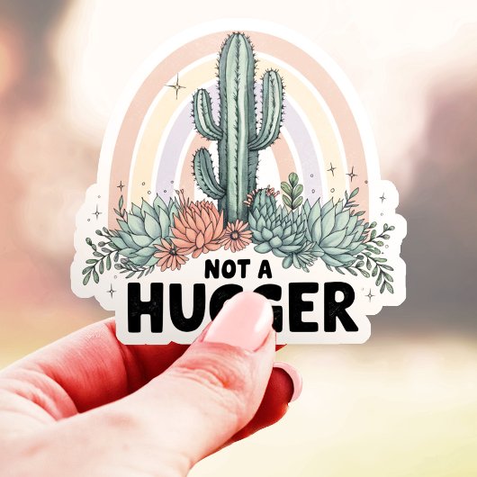 Niet een Hugger Cactus Vinyl Sticker
