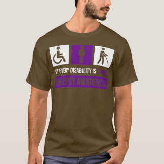 Niet elke handicap is zichtbaar epilepsiebewustzij t-shirt