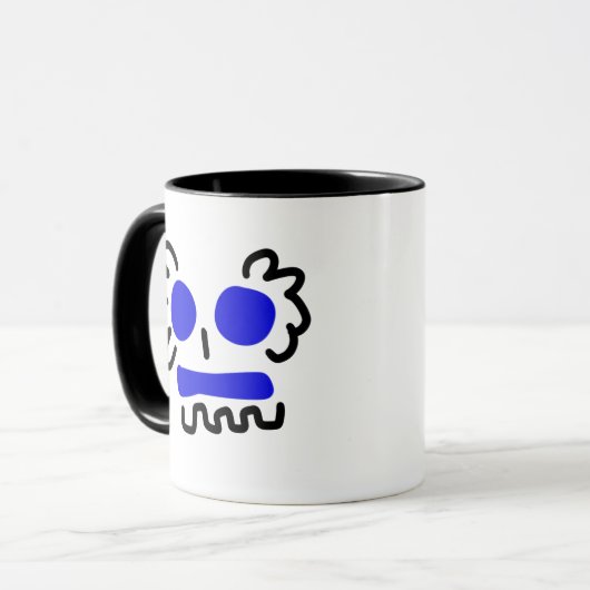 Niet-enge blauwe schedel Mok (Voorkant links)