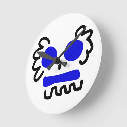 Niet-enge blauwe schedel ronde klok (Hoek)