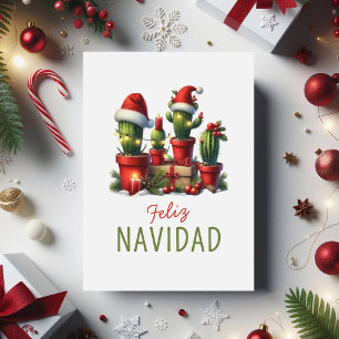 Niet-foto Mexicaanse Feliz Navidad Cactus Feestdagen Kaart