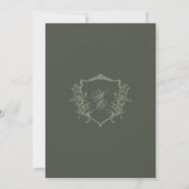 Niet-foto Olive Sage  Bloemkam Monogram Save The Date (Achterkant)